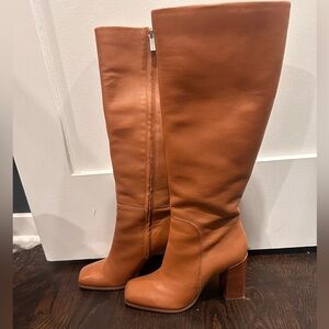 Kenneth Cole knee high wide calf leather boots